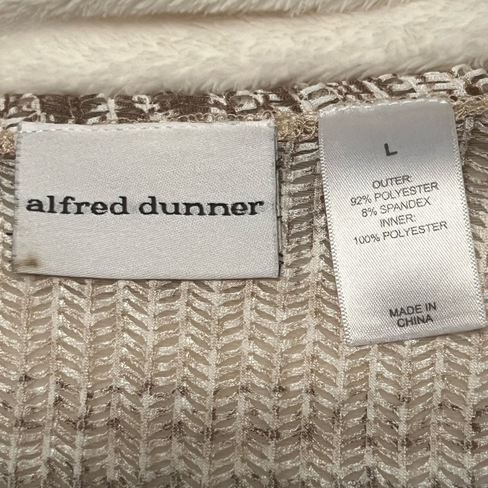Alfred Dunner Brown and Cream Women's Cardigan - Picture 3 of 11